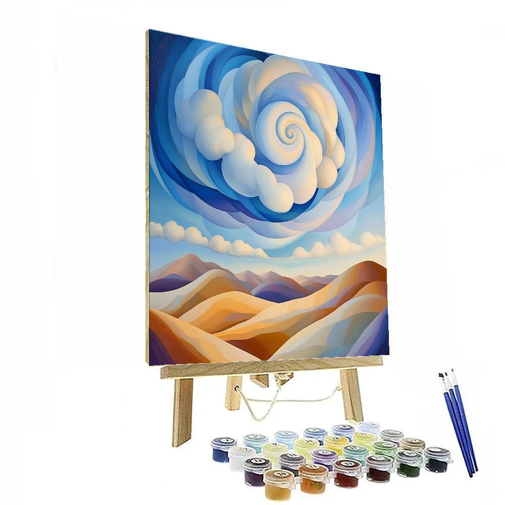 Georgia O’Keeffe Inspired Spiral Cloud Over Mesa Numbered painting kits