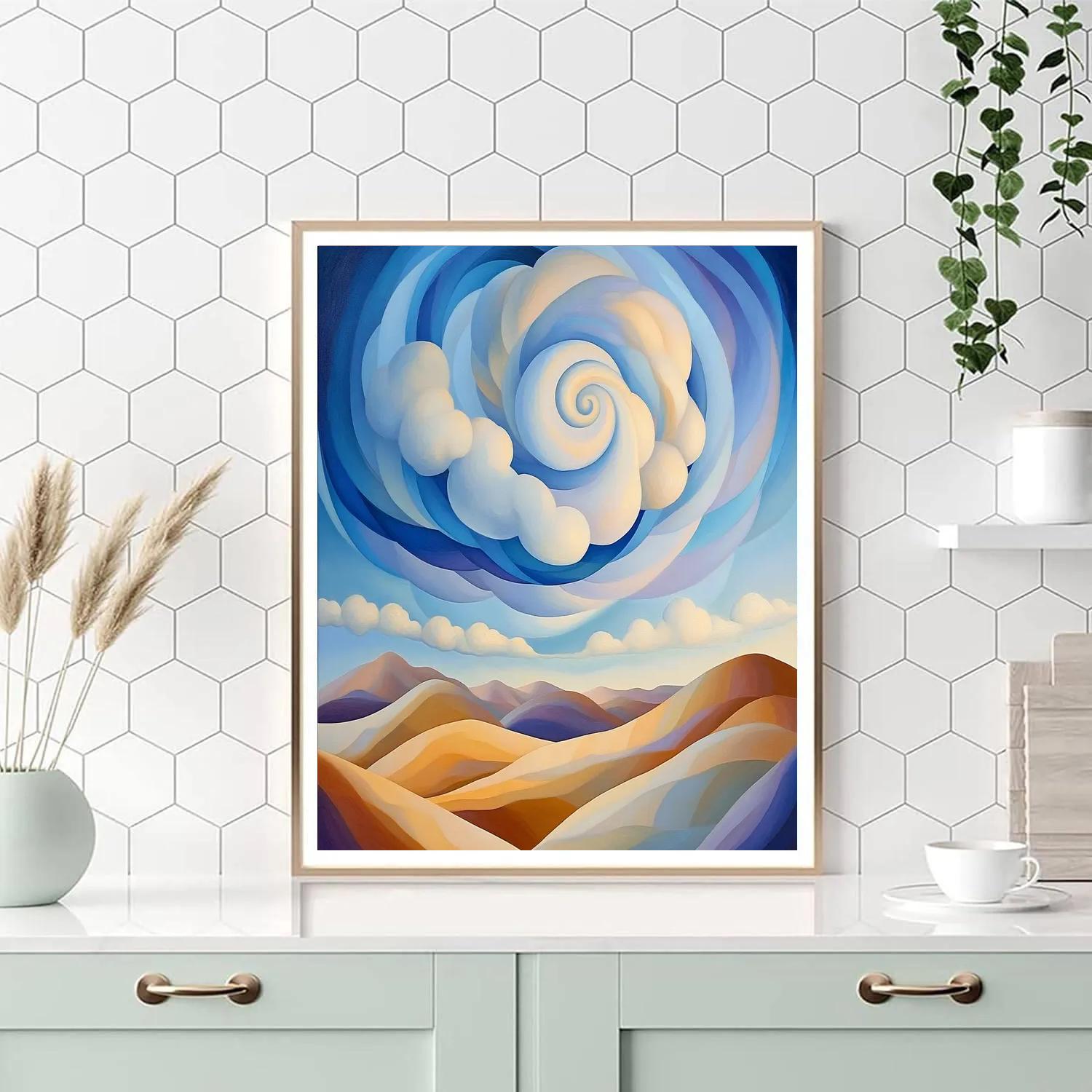 Georgia O’Keeffe Inspired Spiral Cloud Over Mesa Numbered painting kits