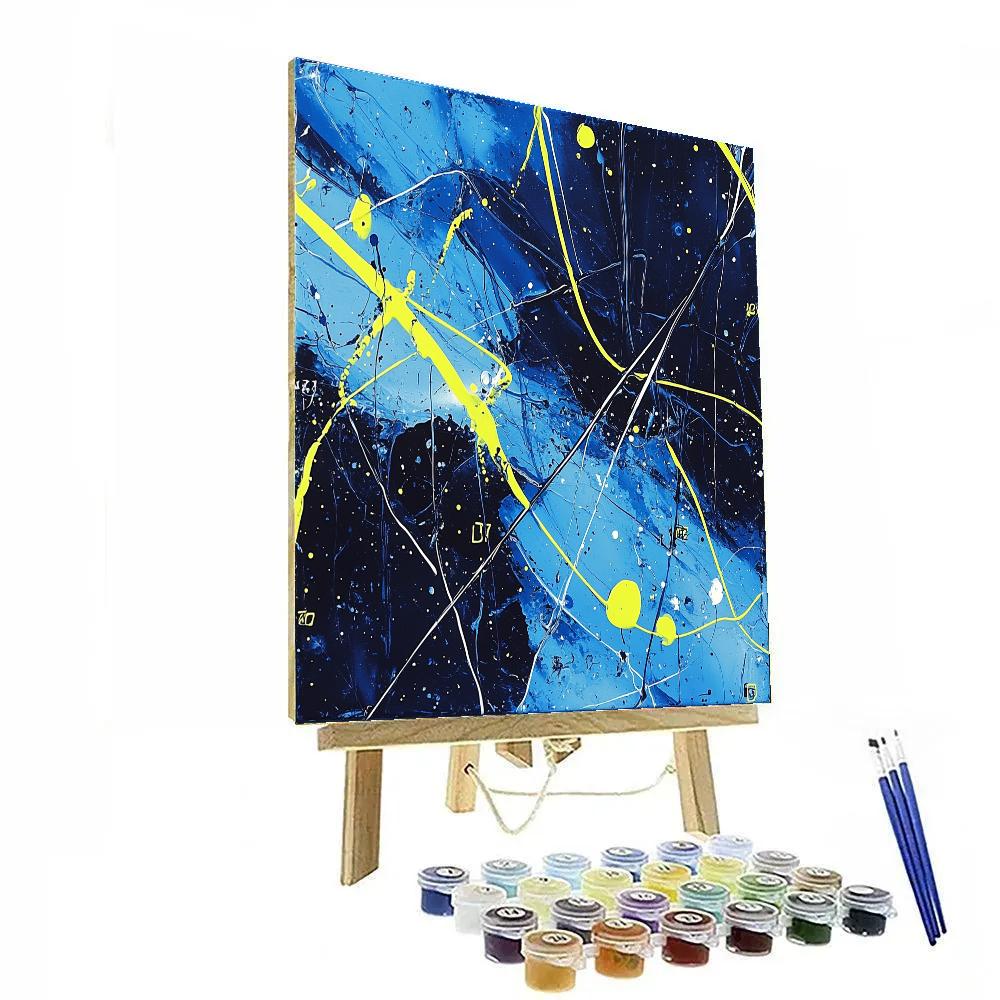 Jackson Pollock Inspired Electric Field Of Colors Painting by numbers kit