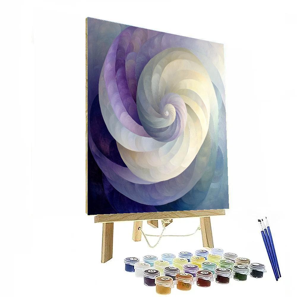Georgia O’Keeffe Inspired Ivory Shell In Violet Light Paint by numbers art