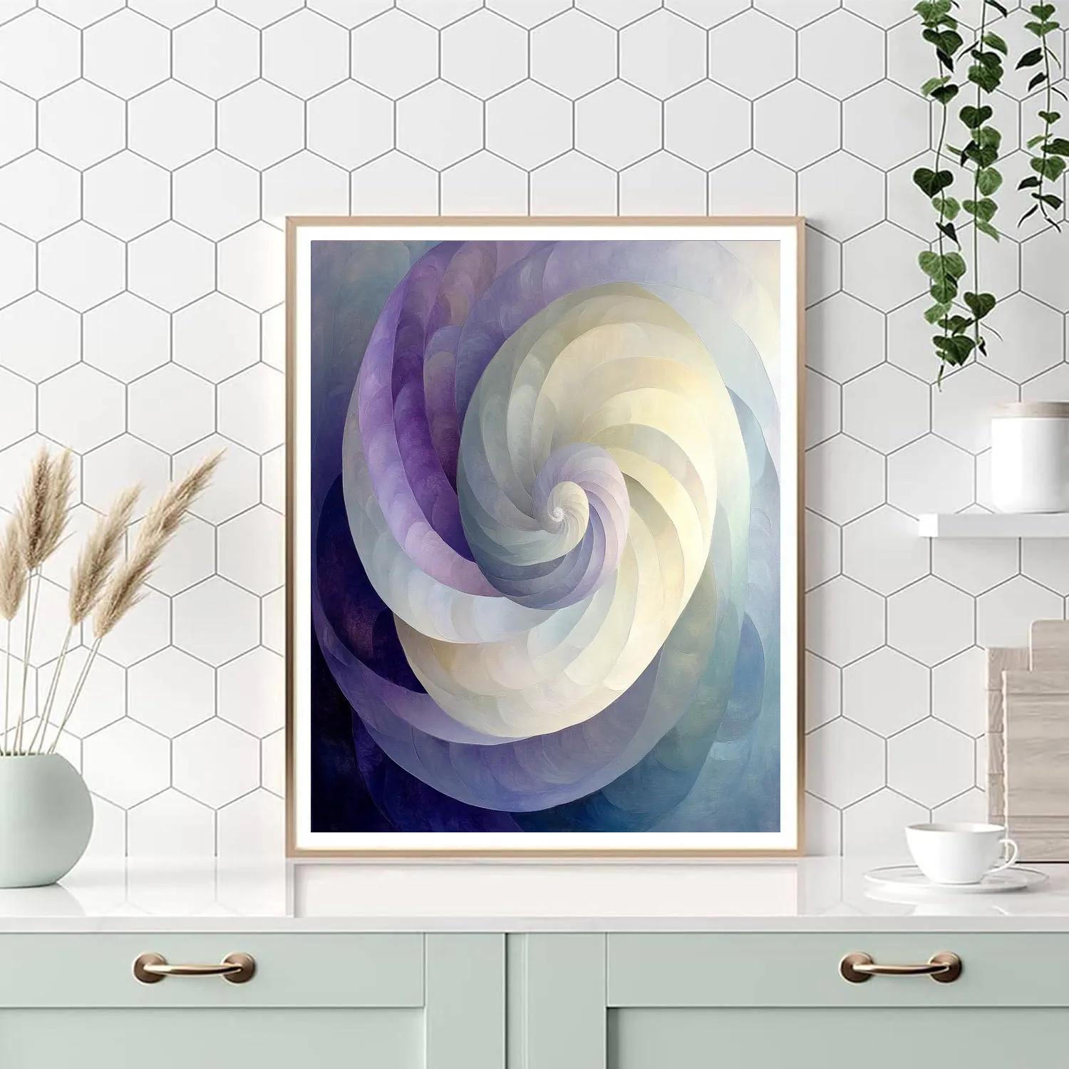 Georgia O’Keeffe Inspired Ivory Shell In Violet Light Paint by numbers art