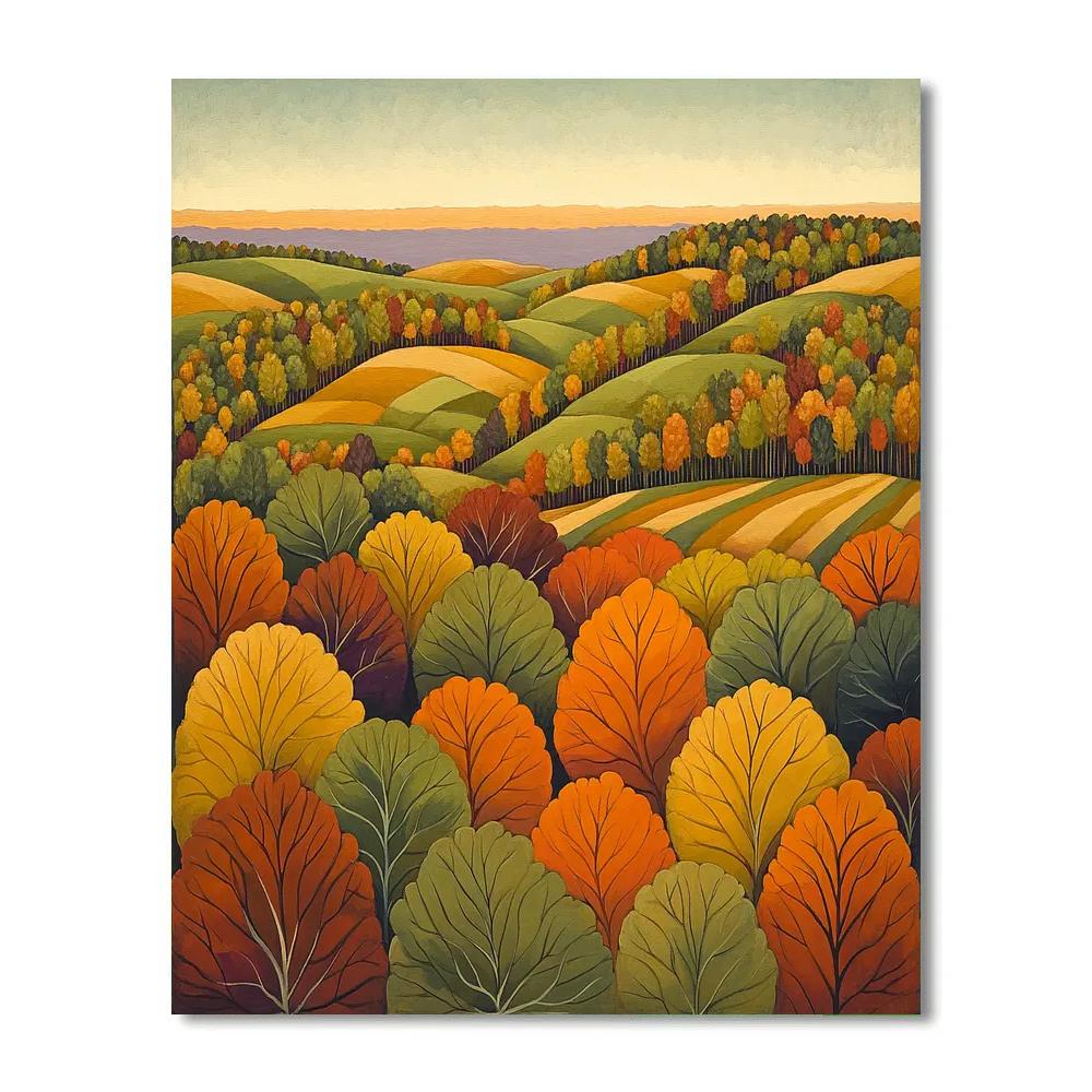 Frederick Varley Inspired Rhythmic Foliage In Autumn Glow Painting by numbers kit