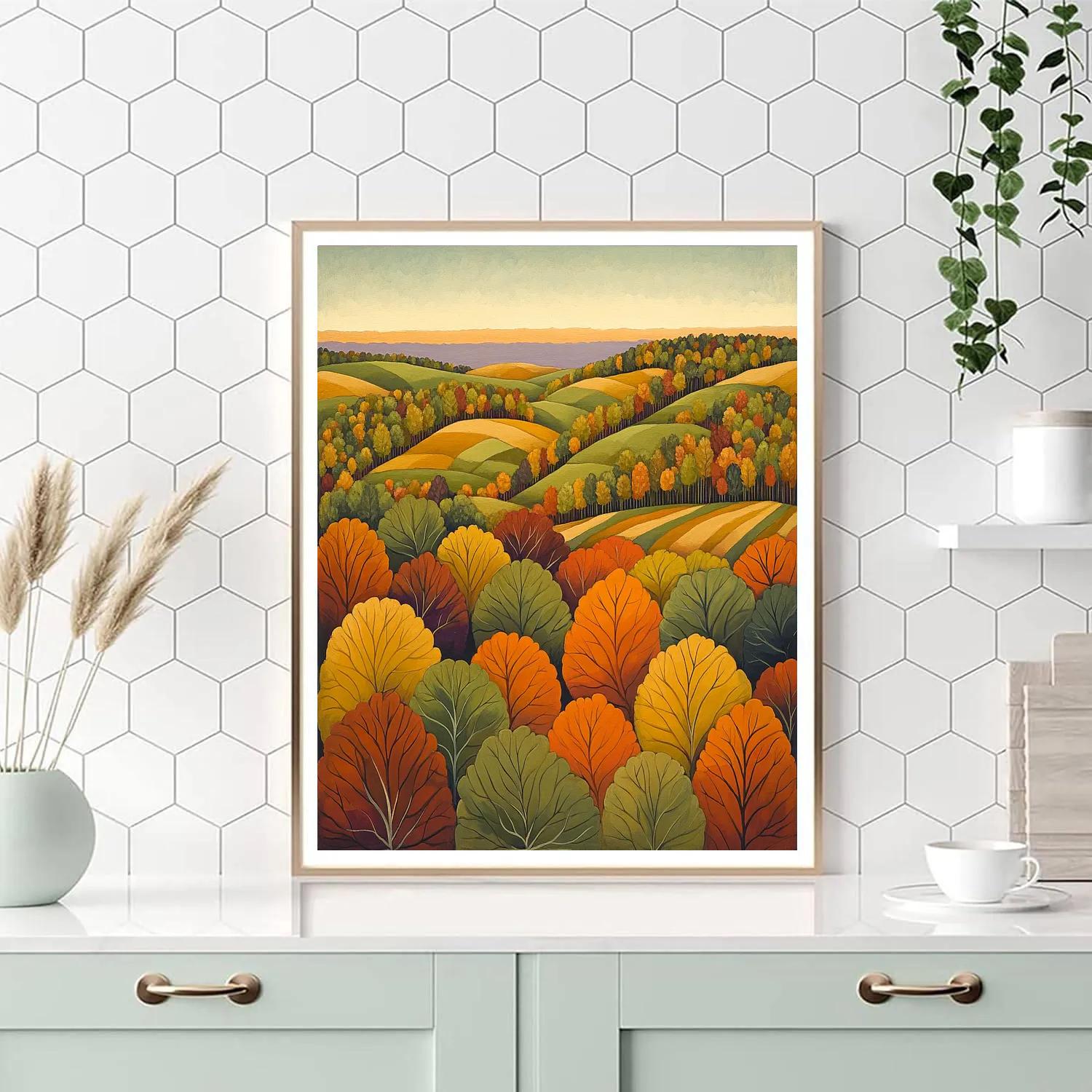Frederick Varley Inspired Rhythmic Foliage In Autumn Glow Painting by numbers kit
