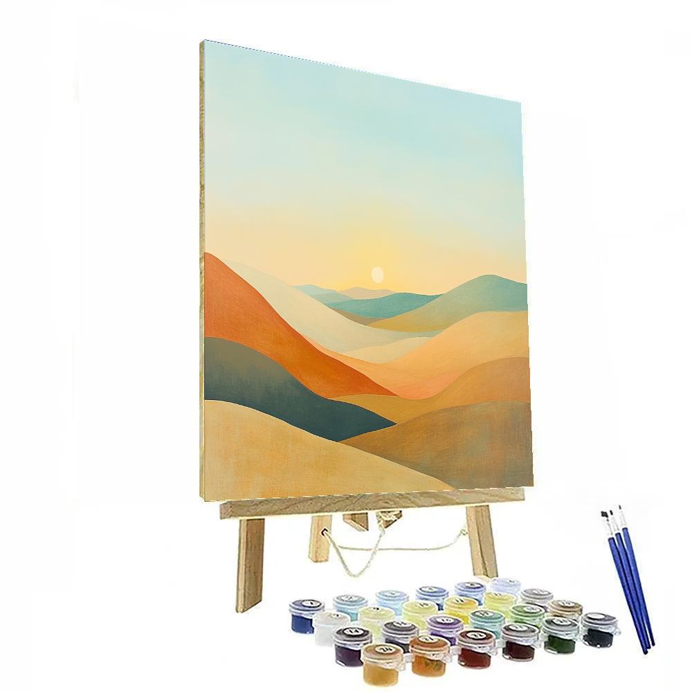 Georgia O’Keeffe Inspired Rolling Desert Hills Under Blue Sky Paint by numbers kits
