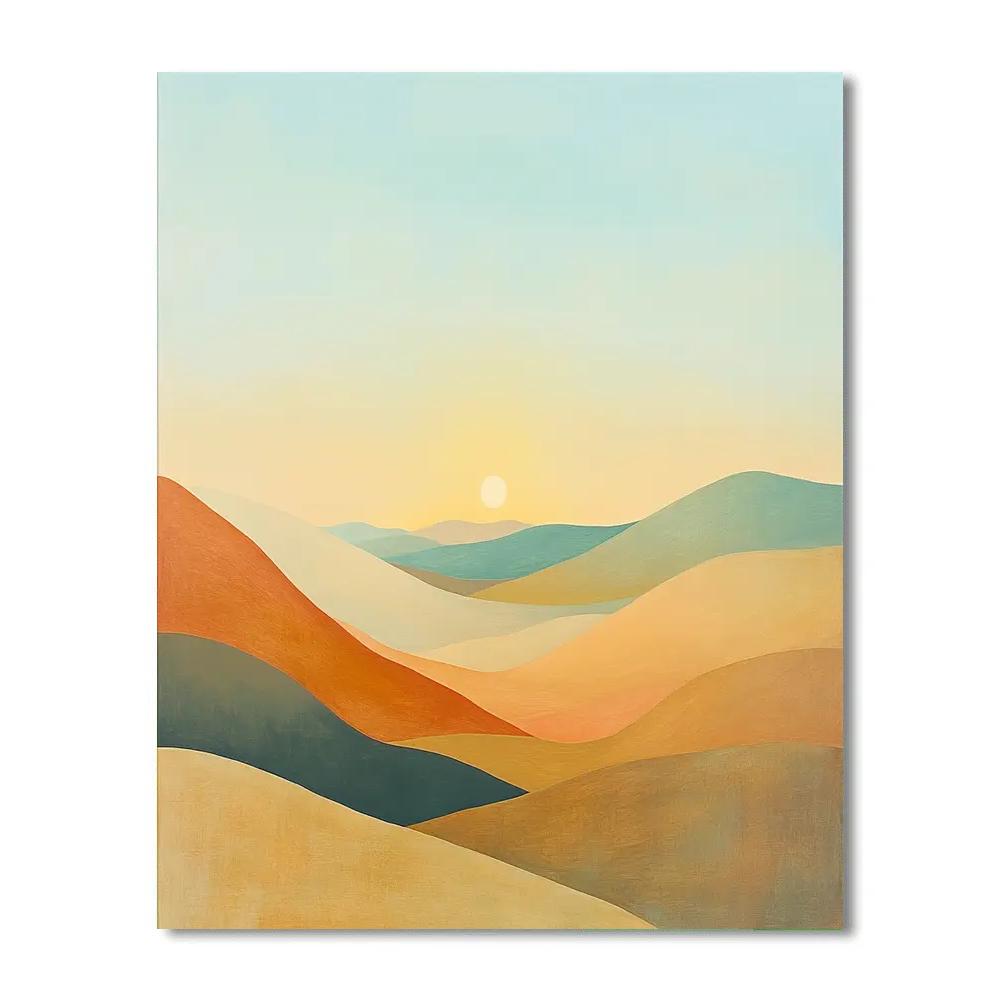 Georgia O’Keeffe Inspired Rolling Desert Hills Under Blue Sky Paint by numbers kits