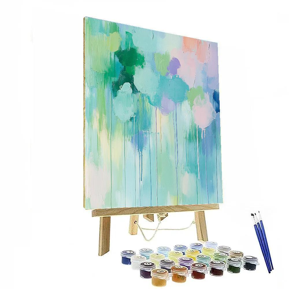 Jackson Pollock Inspired Springtime Drip Abstraction paint by color