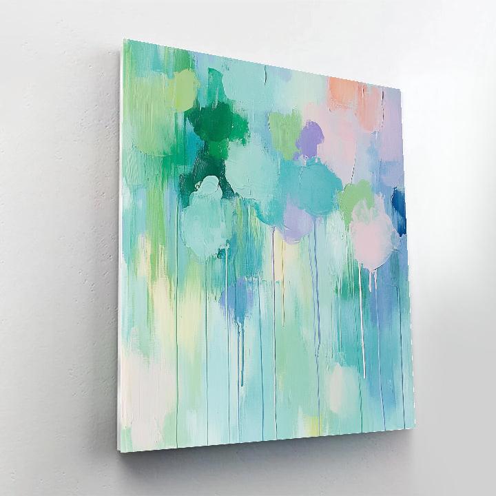 Jackson Pollock Inspired Springtime Drip Abstraction paint by color