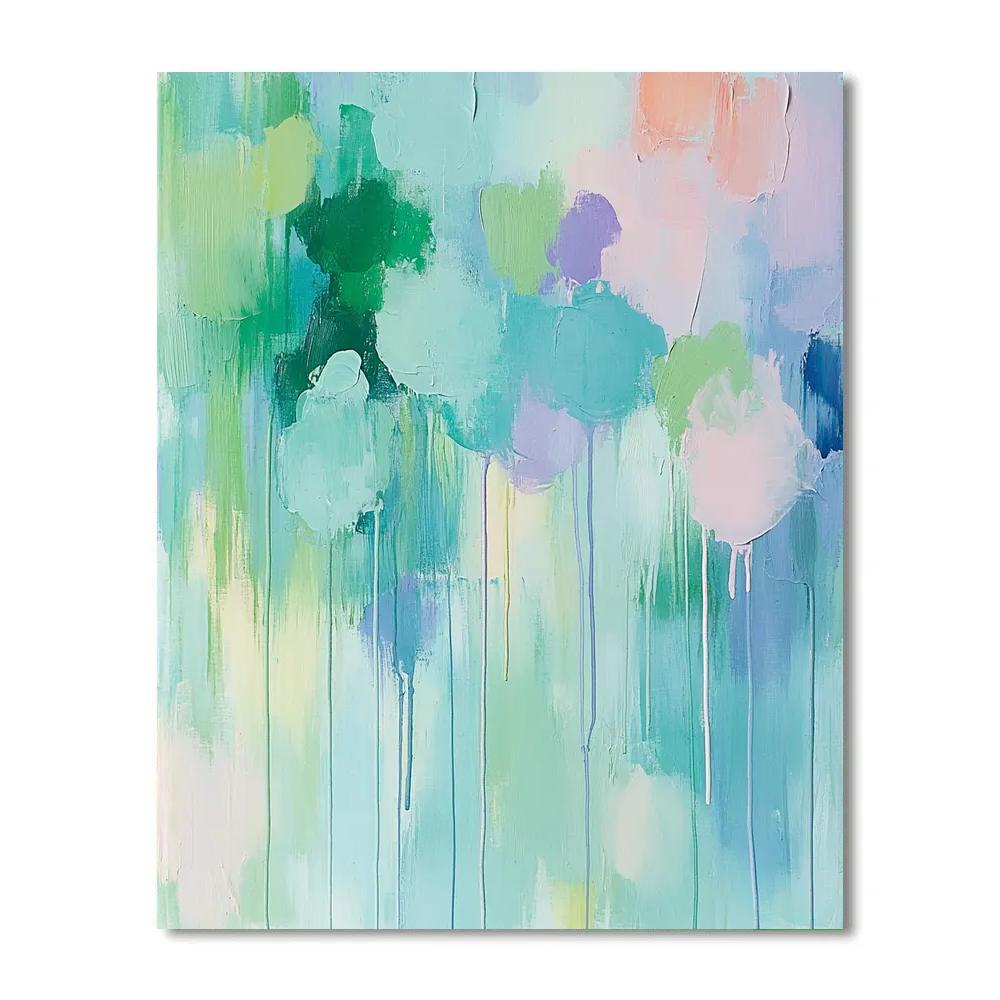 Jackson Pollock Inspired Springtime Drip Abstraction paint by color
