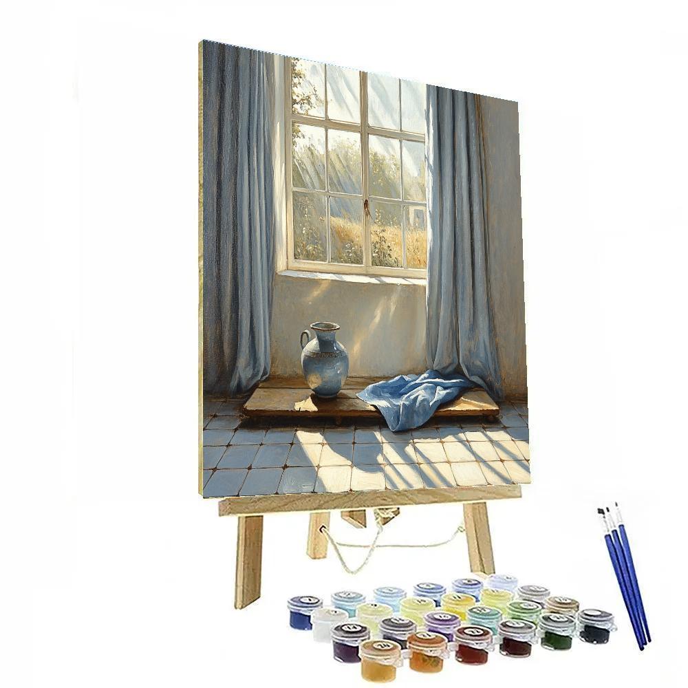 Johannes Vermeer Inspired Sunlit Delft Window Painting by numbers kit