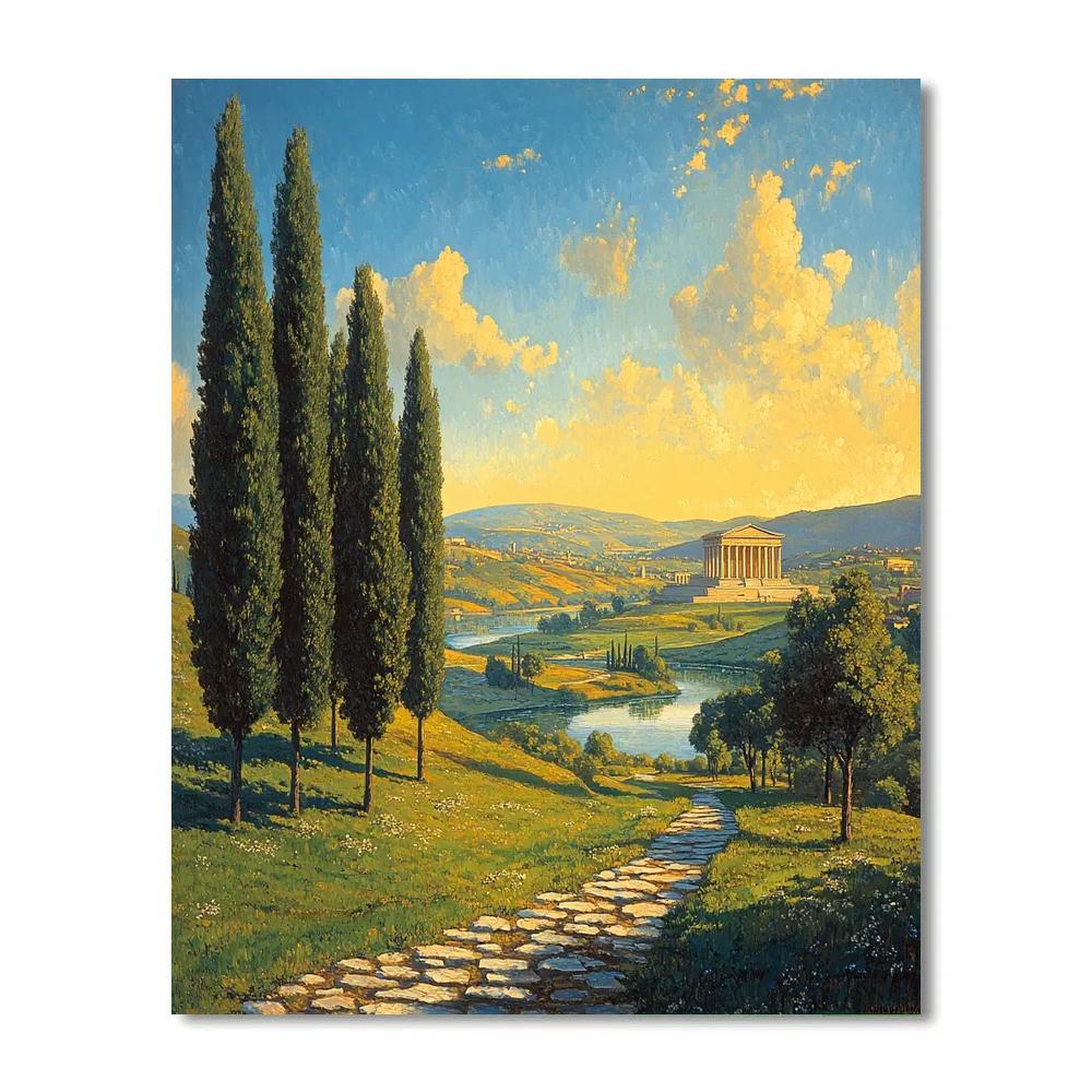 Raphael Inspired Serene Renaissance Countryside Painting by numbers kit