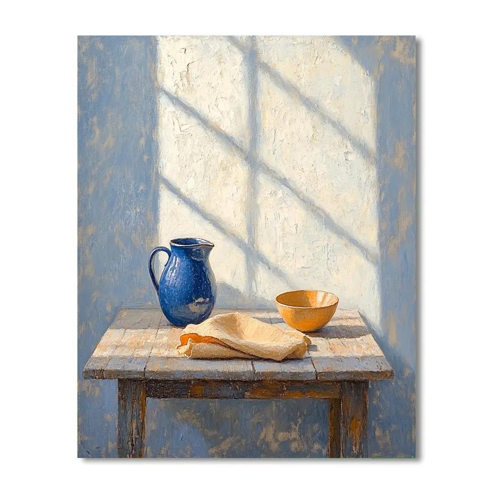 Johannes Vermeer Inspired Blue Jug On Quiet Table Paint by numbers kits