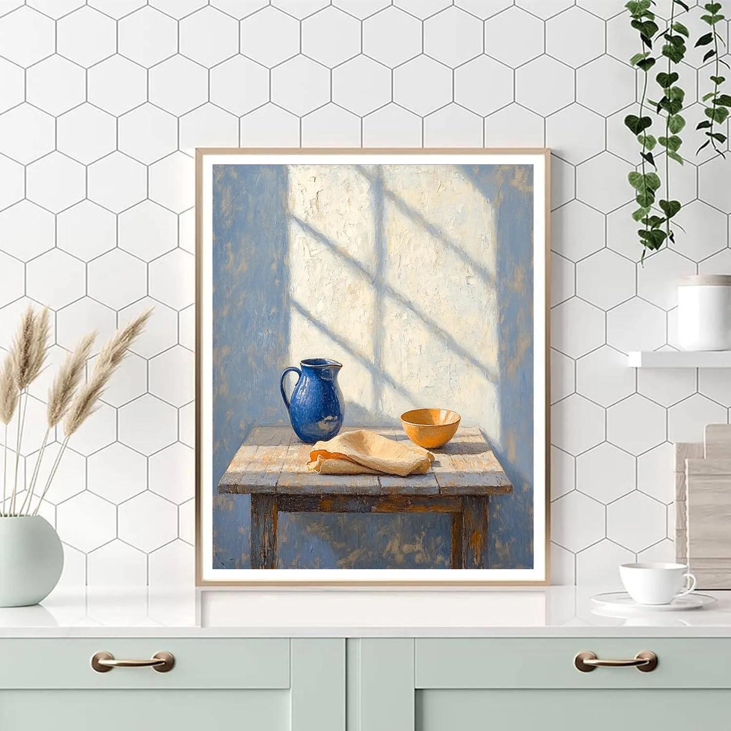 Johannes Vermeer Inspired Blue Jug On Quiet Table Paint by numbers kits