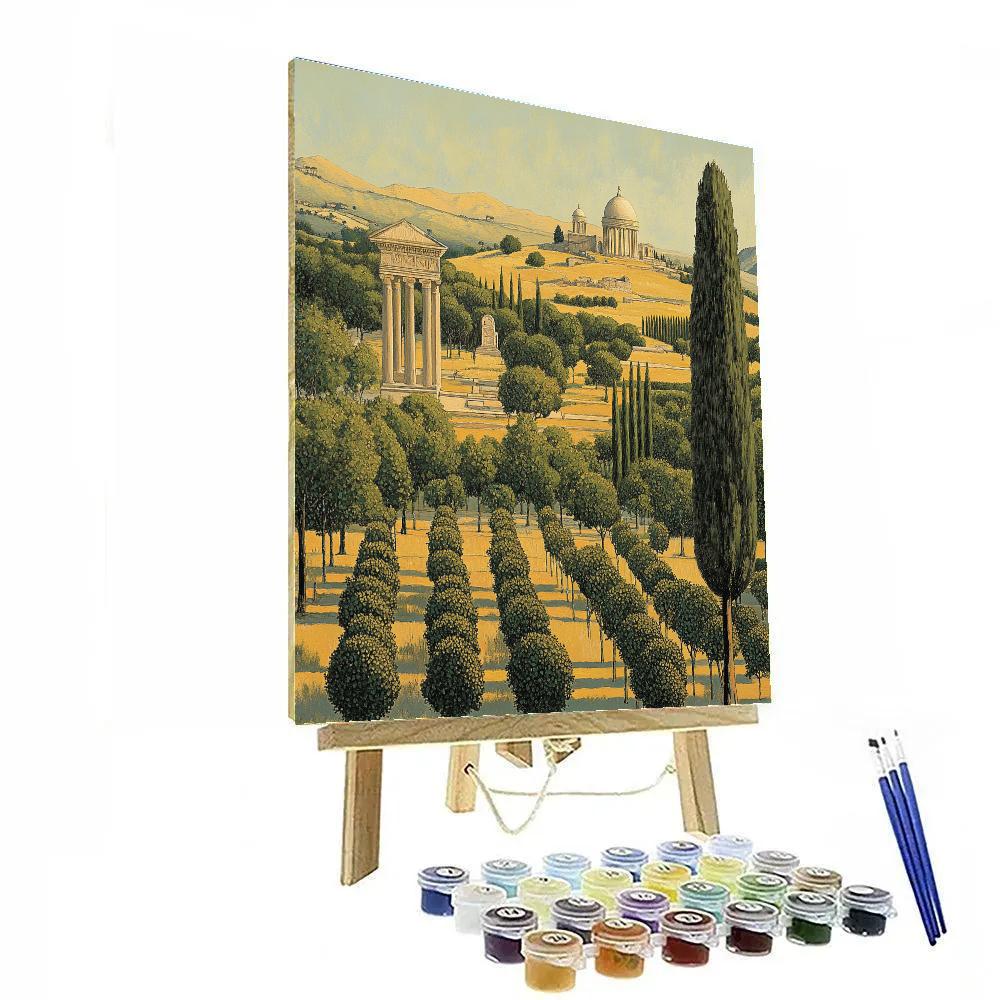 Raphael Inspired Idealized Horizon With Rolling Hills Numbered painting kits