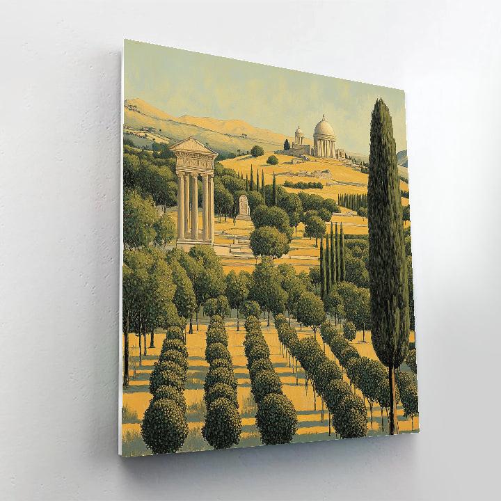 Raphael Inspired Idealized Horizon With Rolling Hills Numbered painting kits