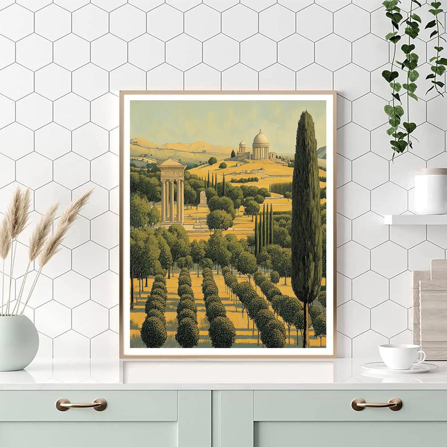 Raphael Inspired Idealized Horizon With Rolling Hills Numbered painting kits