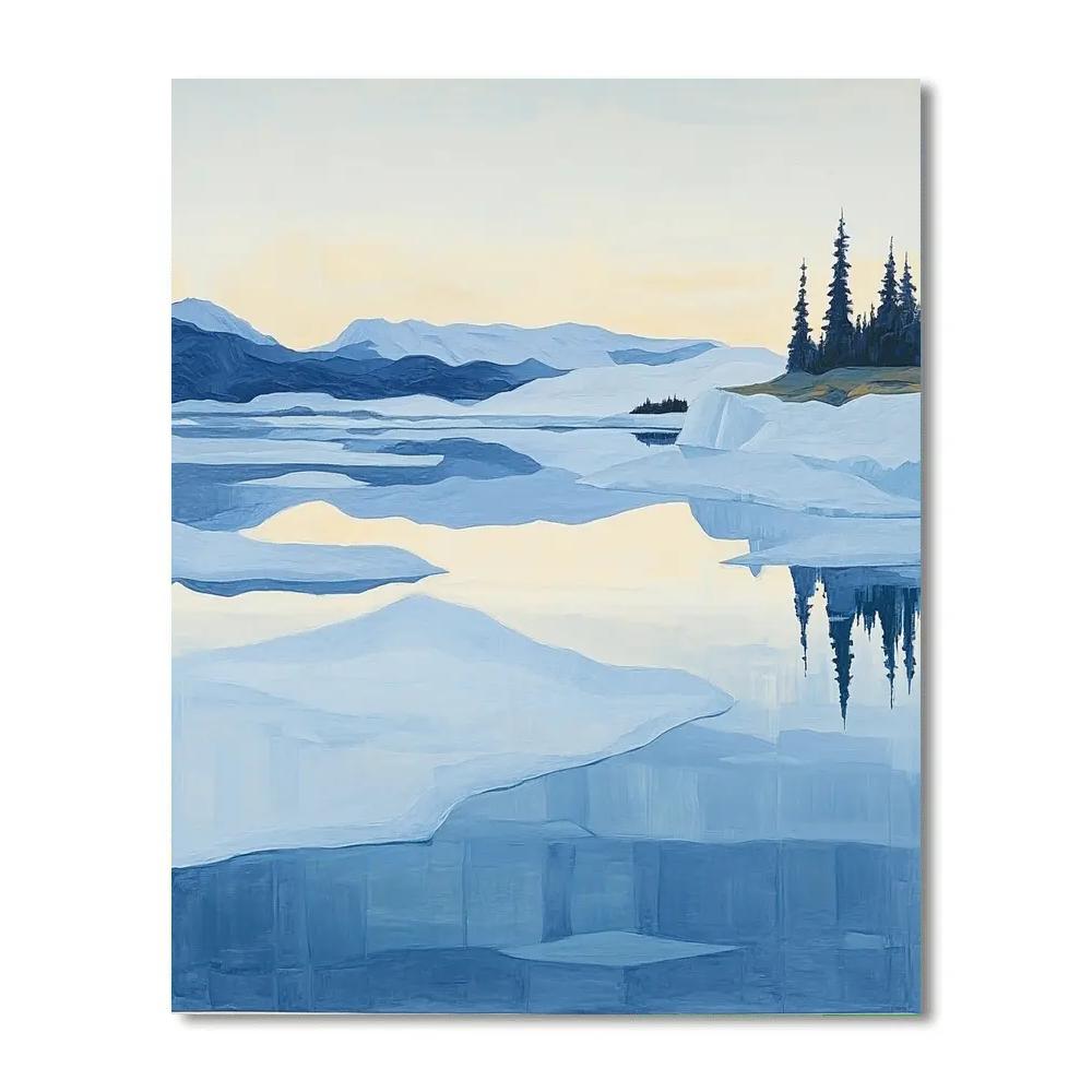 Lawren Harris Inspired Radiant Icefjord paint by color