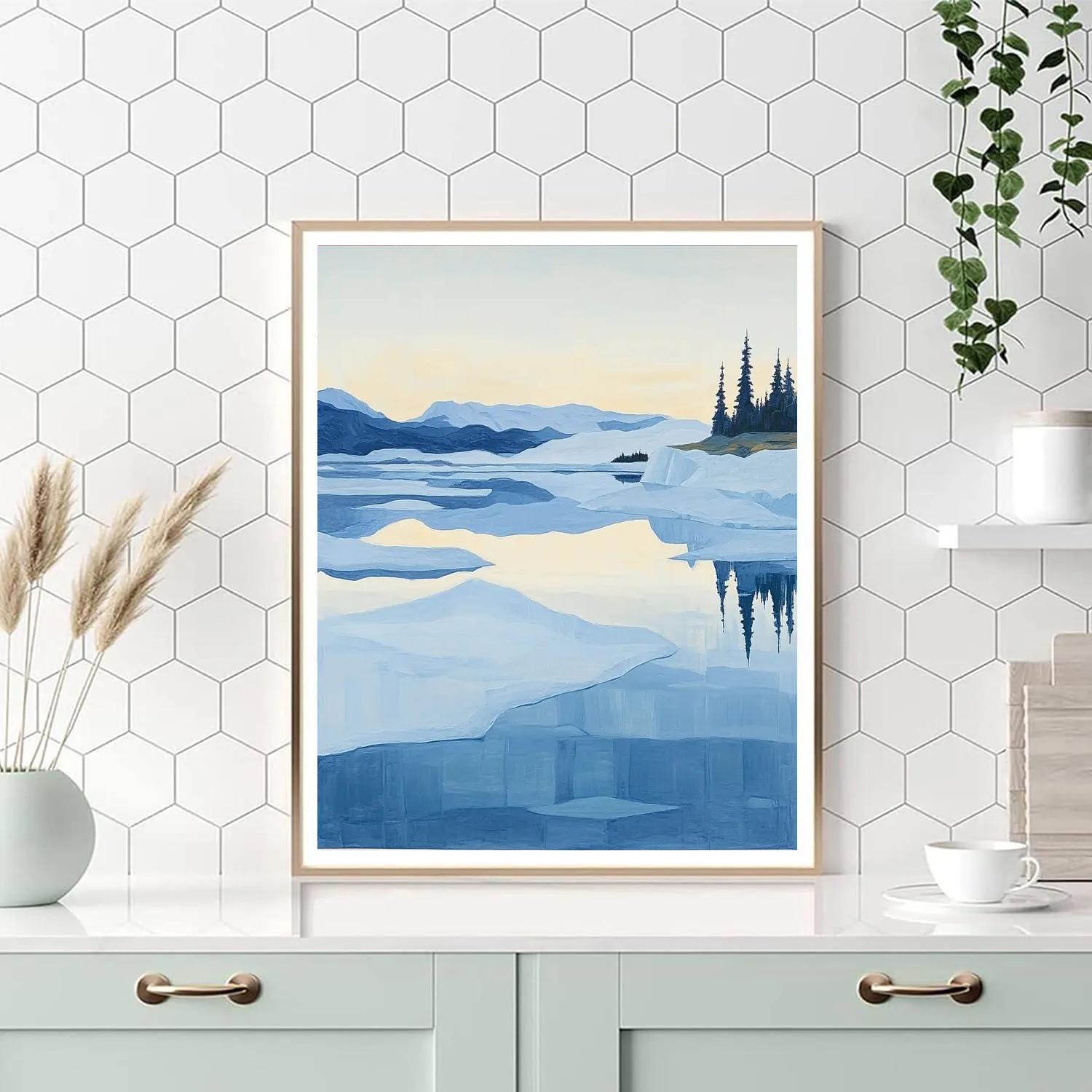 Lawren Harris Inspired Radiant Icefjord paint by color