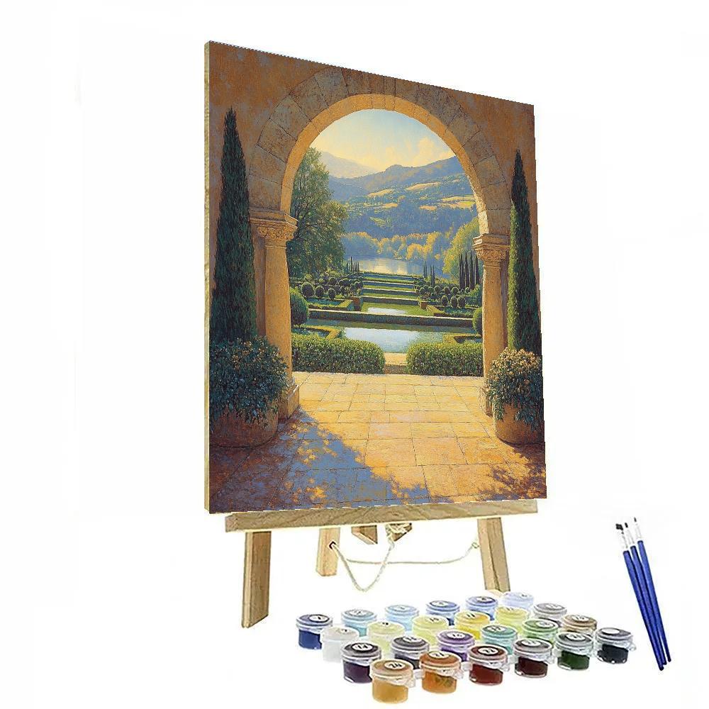 Raphael Inspired Classical Archway In Golden Light paint by color