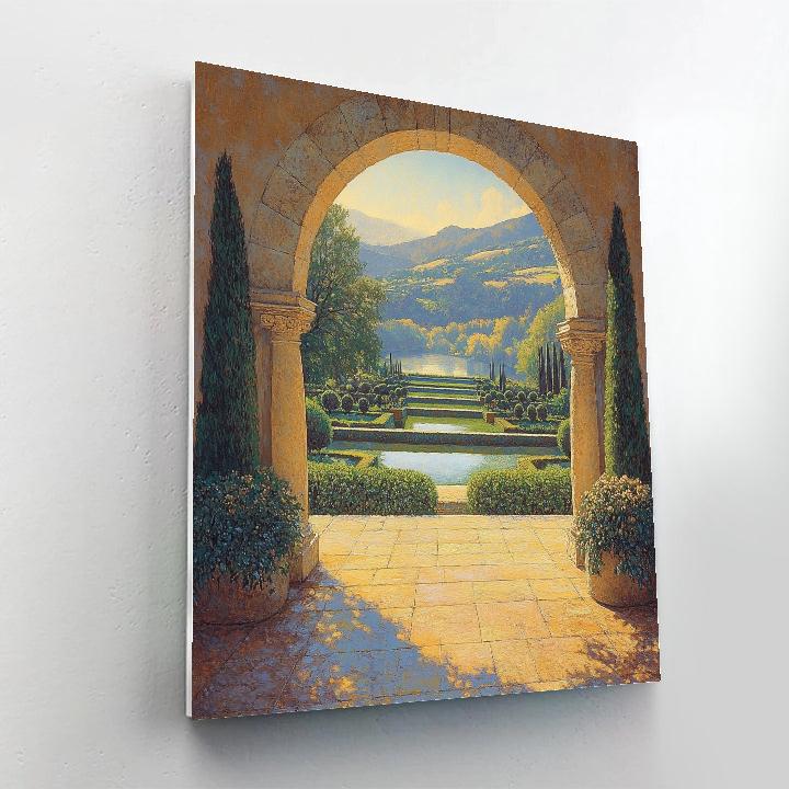 Raphael Inspired Classical Archway In Golden Light paint by color