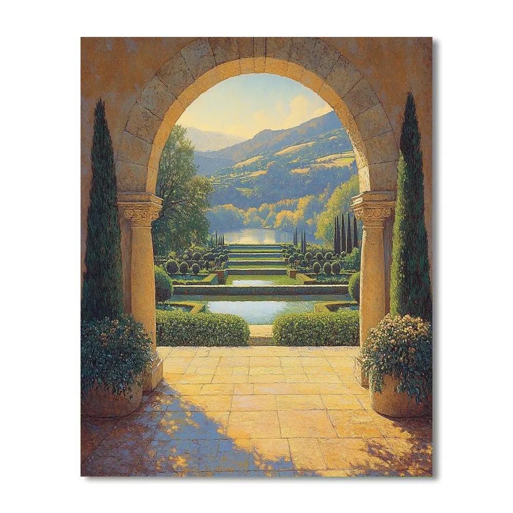 Raphael Inspired Classical Archway In Golden Light paint by color
