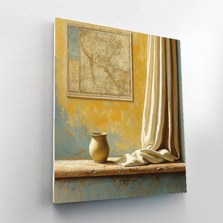Johannes Vermeer Inspired Interior Wall With Map And Light painting number kit