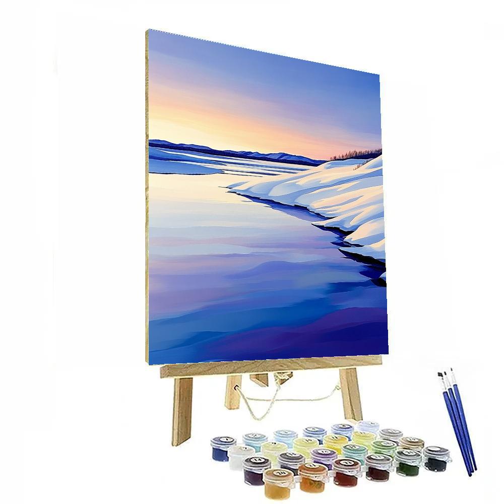 Lawren Harris Inspired Silent Northern Lake Number painting