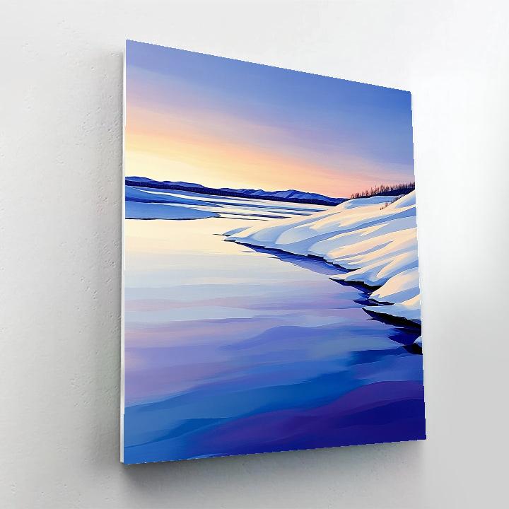 Lawren Harris Inspired Silent Northern Lake Number painting
