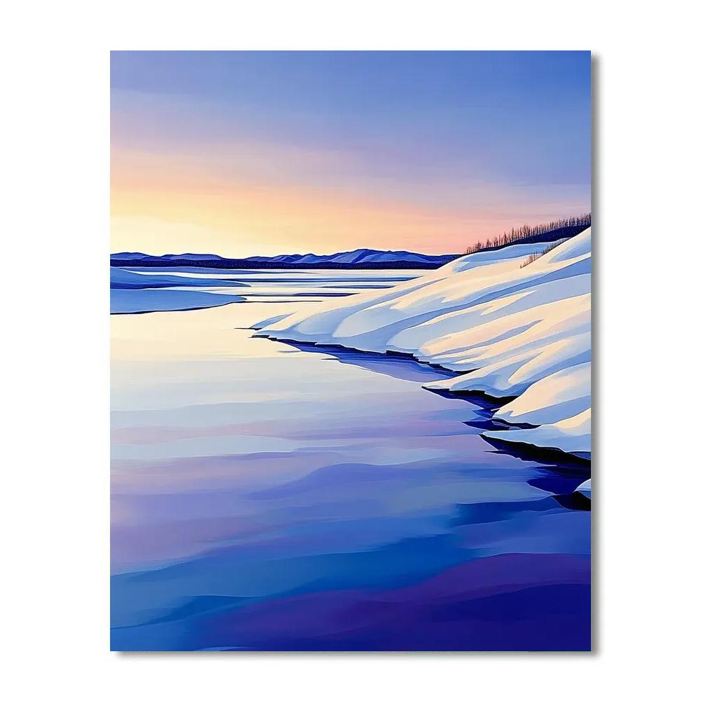 Lawren Harris Inspired Silent Northern Lake Number painting