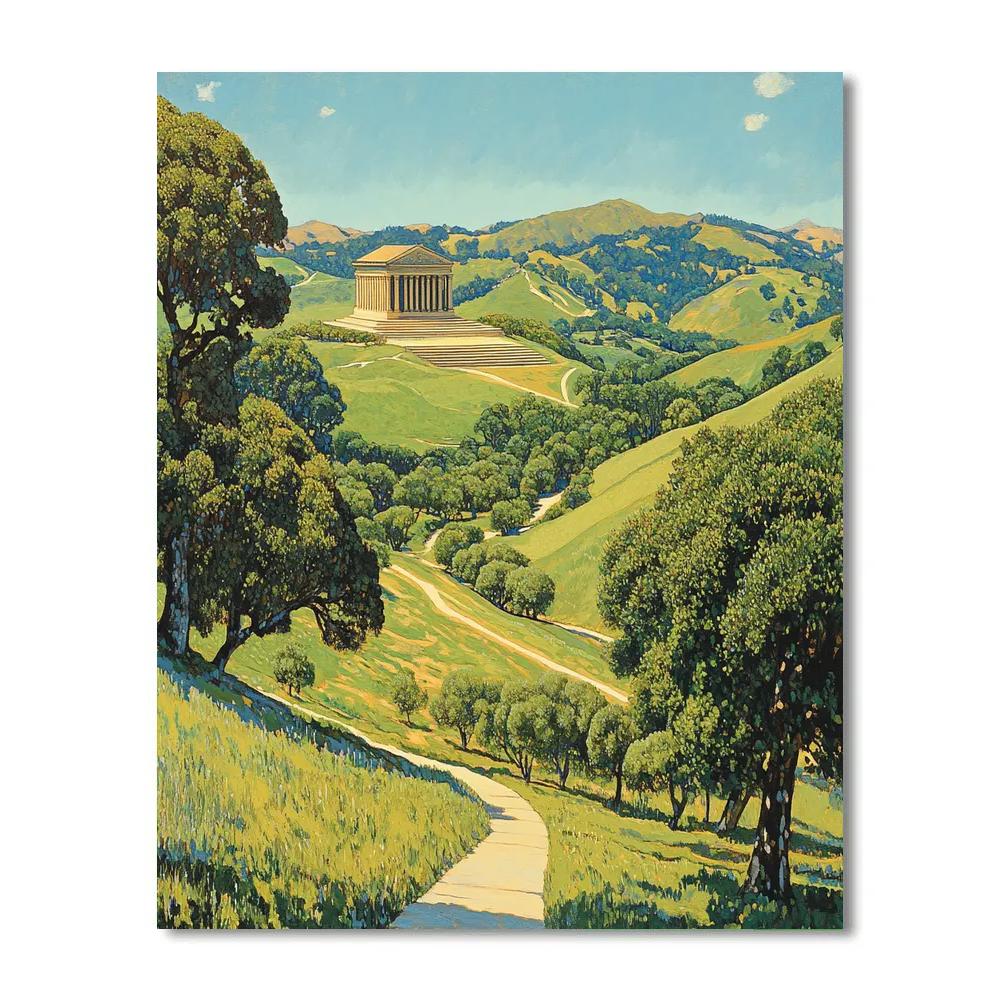 Raphael Inspired Harmonious Landscape With Distant Temple painting number kit