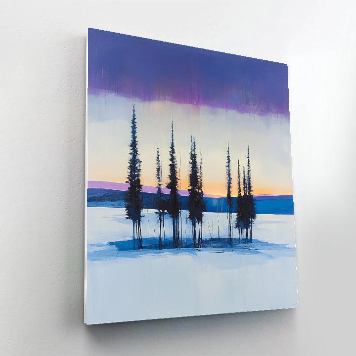 Lawren Harris Inspired Stark Pine Silhouette Horizon paint by number