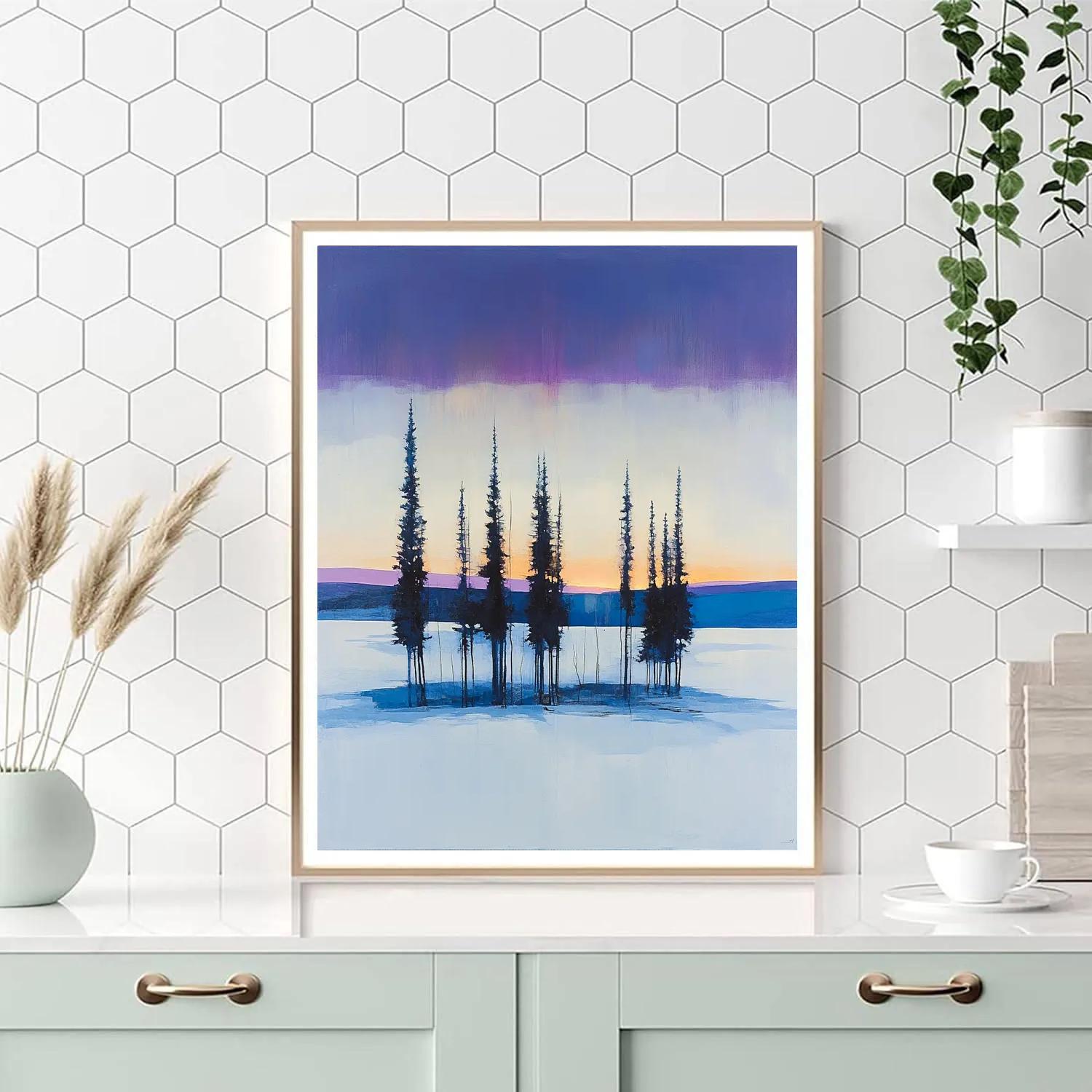 Lawren Harris Inspired Stark Pine Silhouette Horizon paint by number
