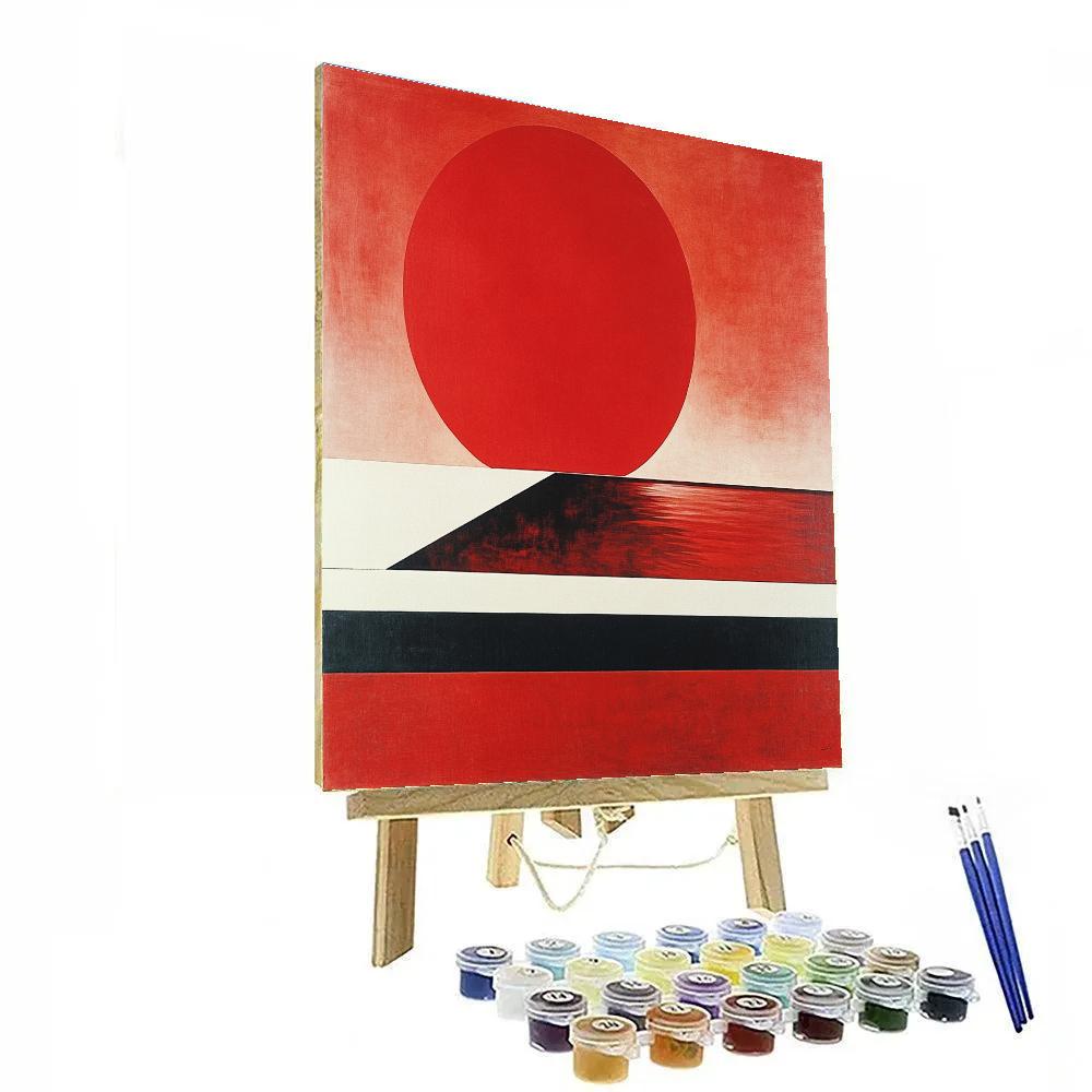 Kazimir Malevich Inspired Red Circle Horizon painting number kit
