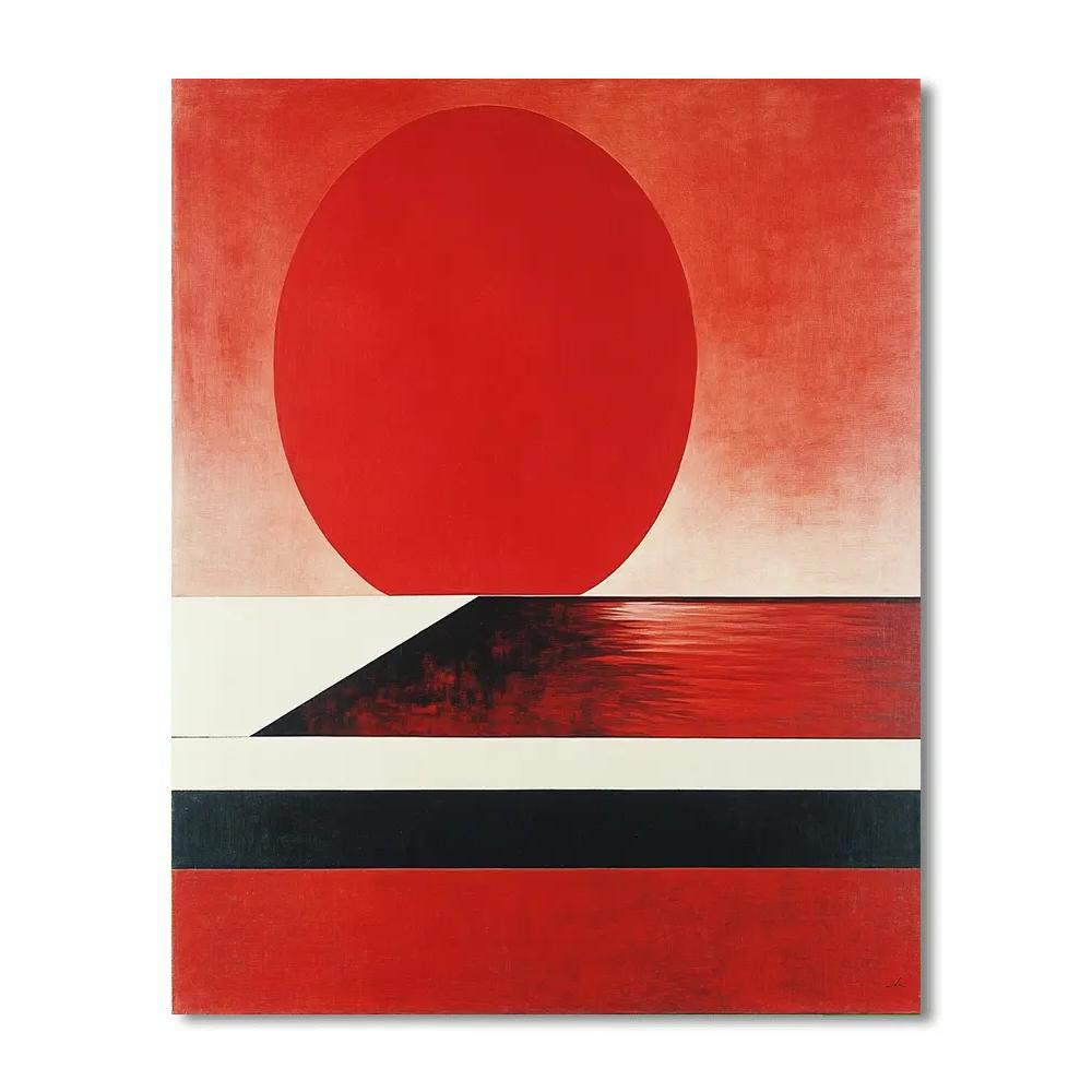 Kazimir Malevich Inspired Red Circle Horizon painting number kit