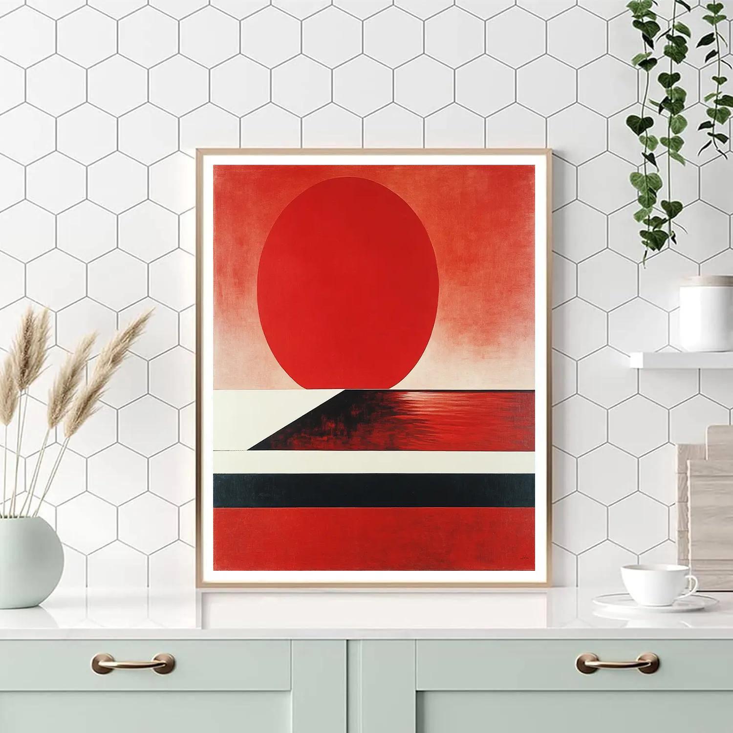 Kazimir Malevich Inspired Red Circle Horizon painting number kit
