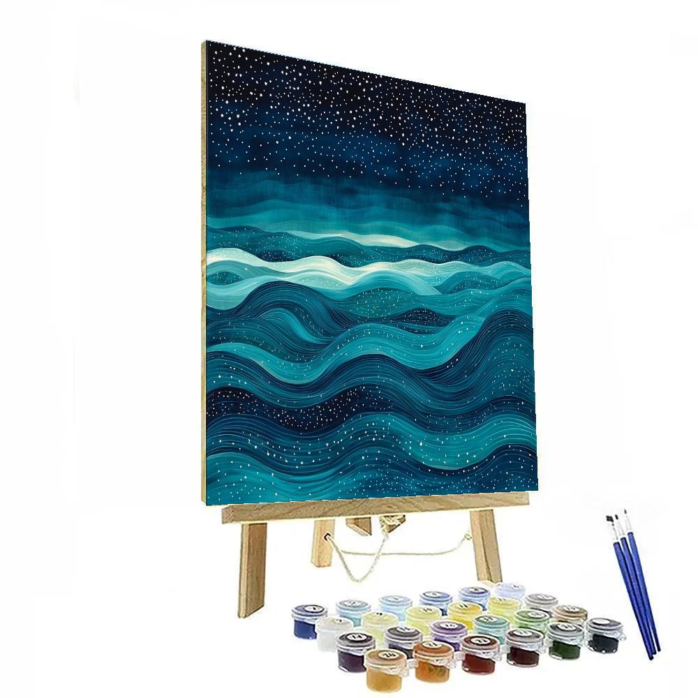 Yayoi Kusama Inspired Midnight Constellation Waves Paint by numbers kits