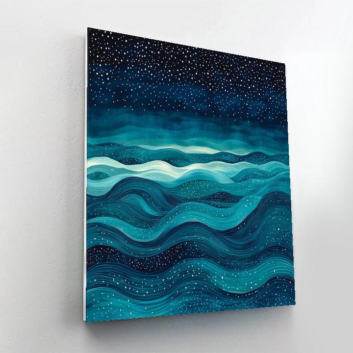 Yayoi Kusama Inspired Midnight Constellation Waves Paint by numbers kits