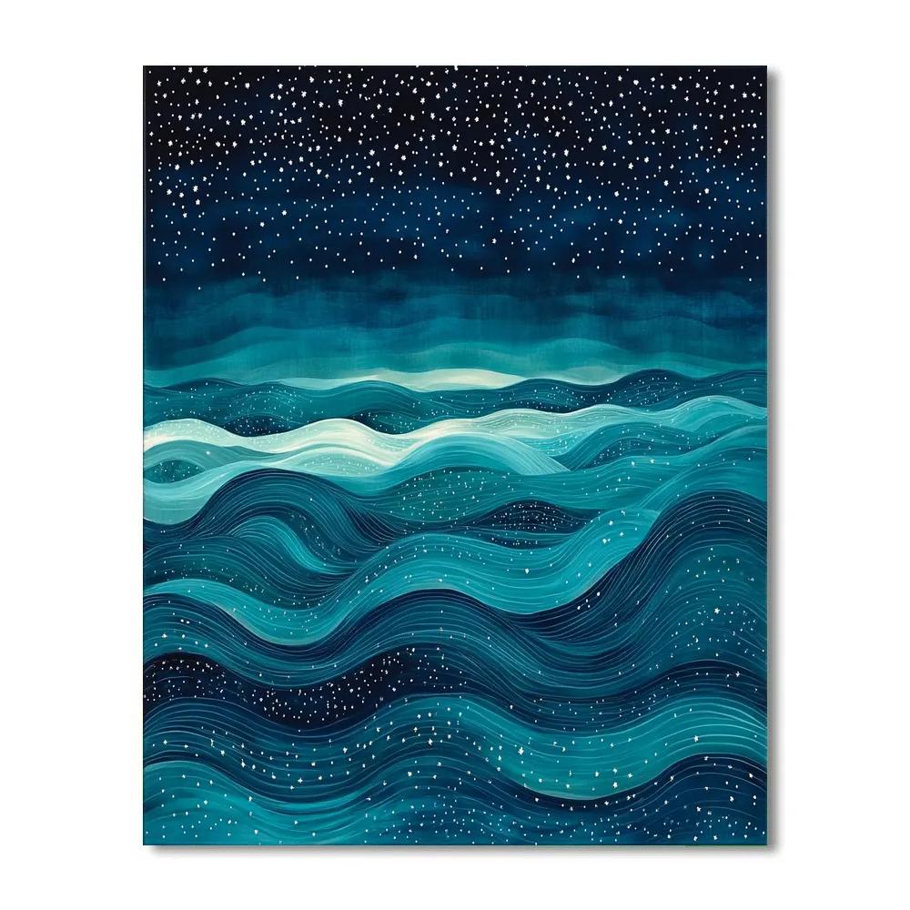 Yayoi Kusama Inspired Midnight Constellation Waves Paint by numbers kits