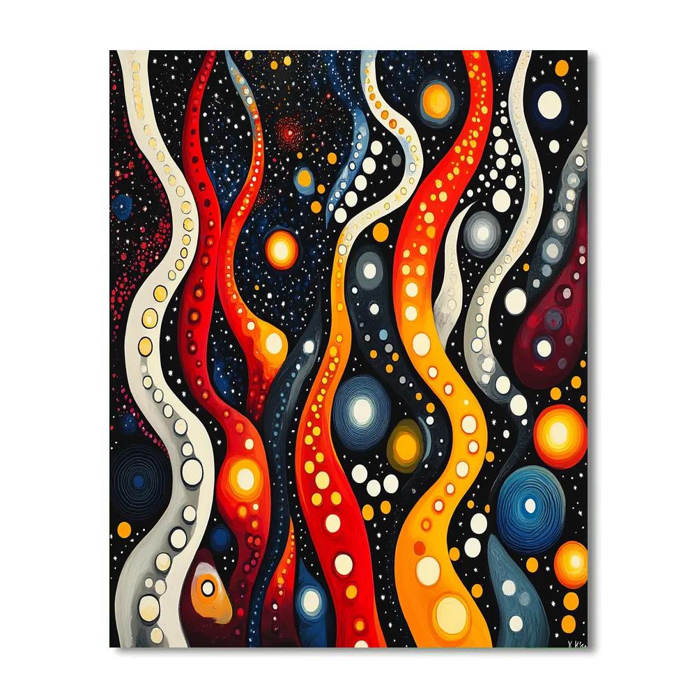Yayoi Kusama Inspired Cosmic Infinity Garden Paint by numbers art