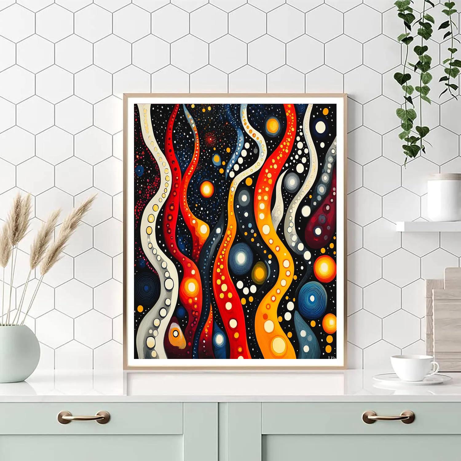 Yayoi Kusama Inspired Cosmic Infinity Garden Paint by numbers art