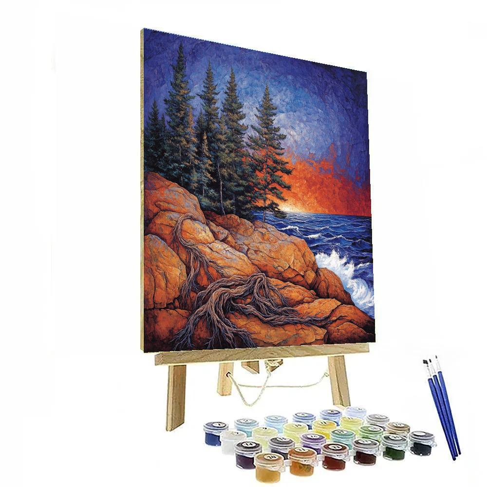 Arthur Lismer Inspired Windswept Pine Ridge Paint by numbers art