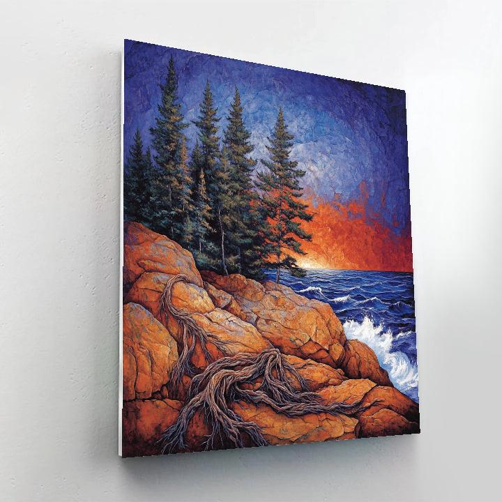 Arthur Lismer Inspired Windswept Pine Ridge Paint by numbers art