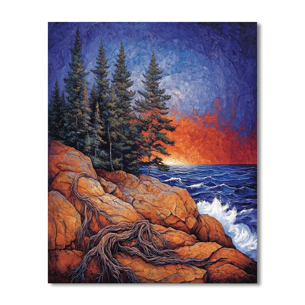 Arthur Lismer Inspired Windswept Pine Ridge Paint by numbers art