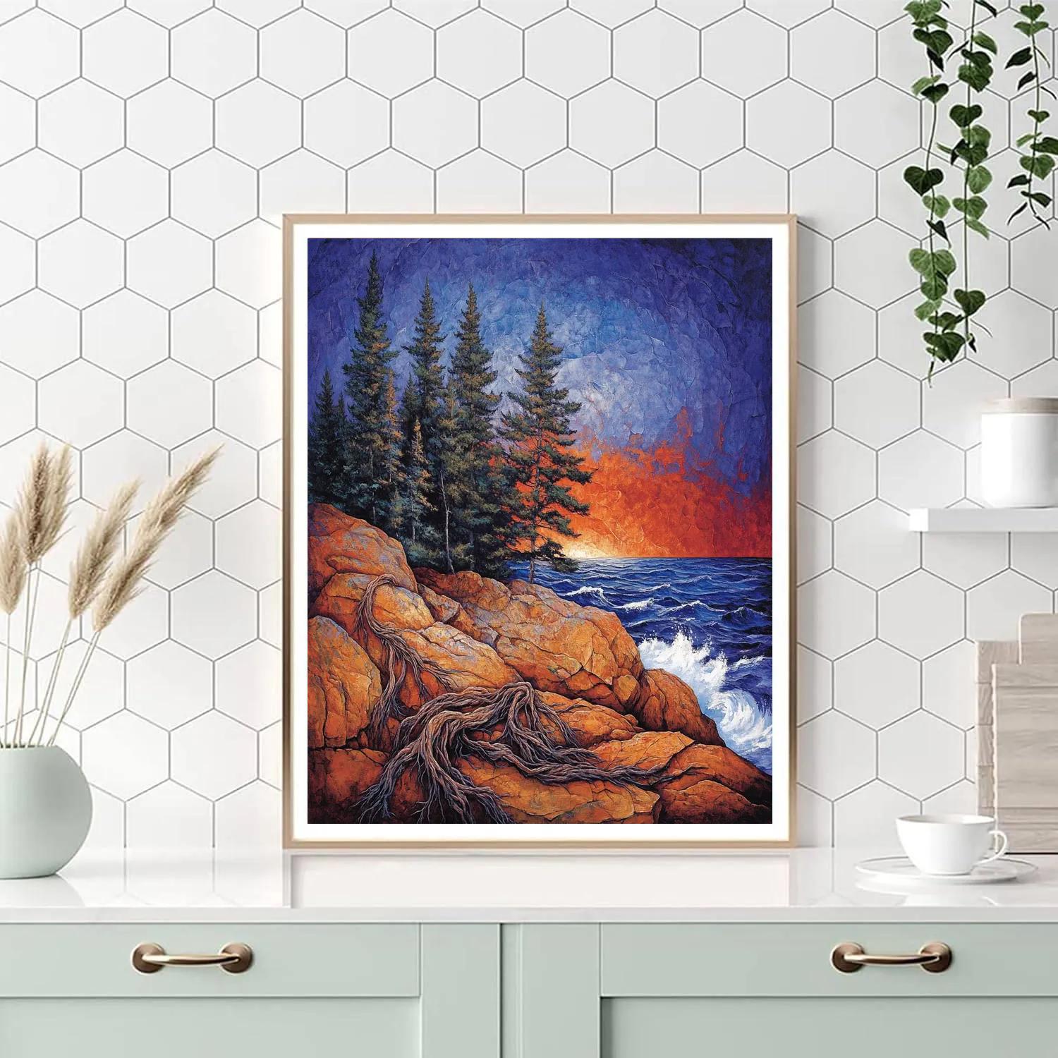 Arthur Lismer Inspired Windswept Pine Ridge Paint by numbers art