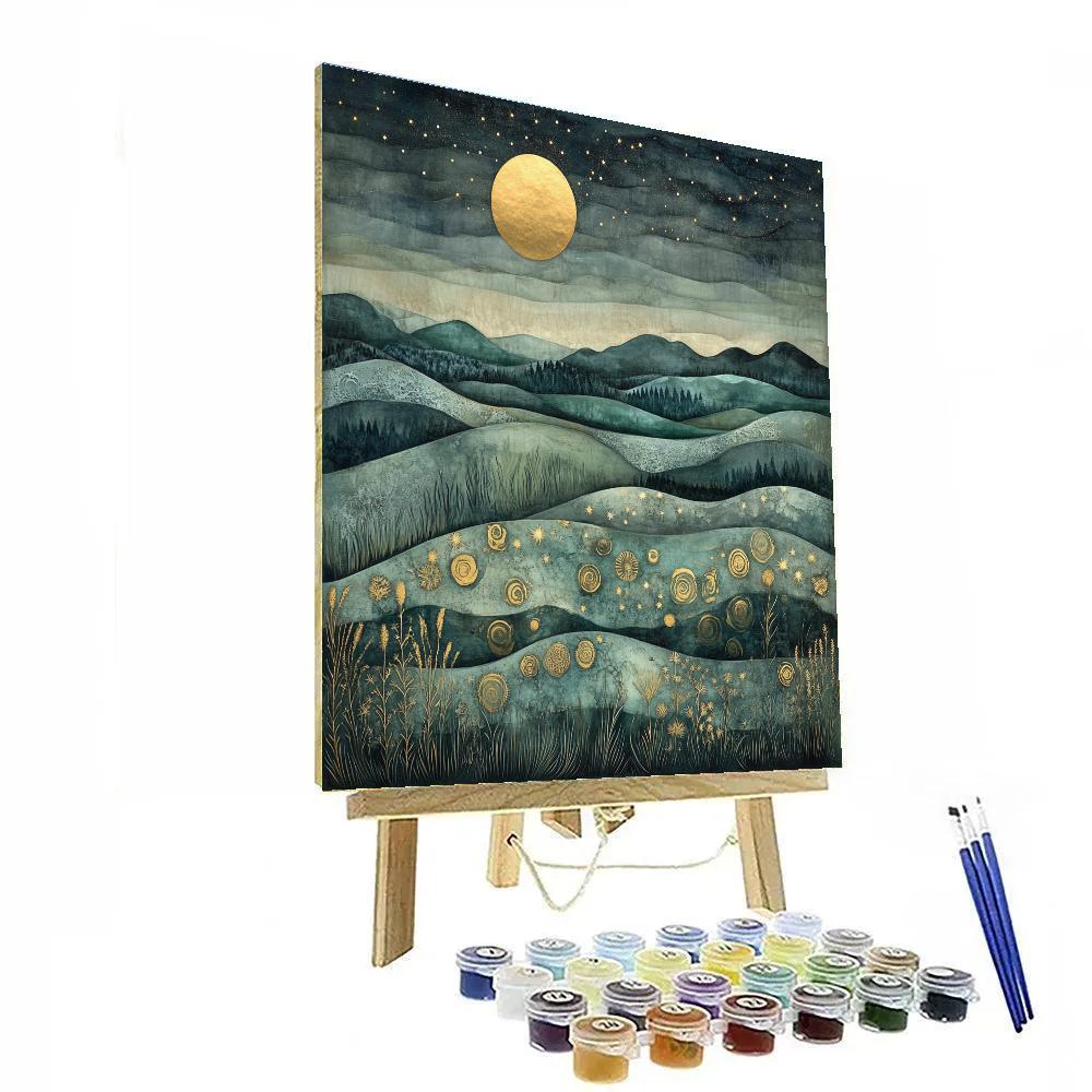 Max Ernst Inspired Moonlit Fossils Number painting