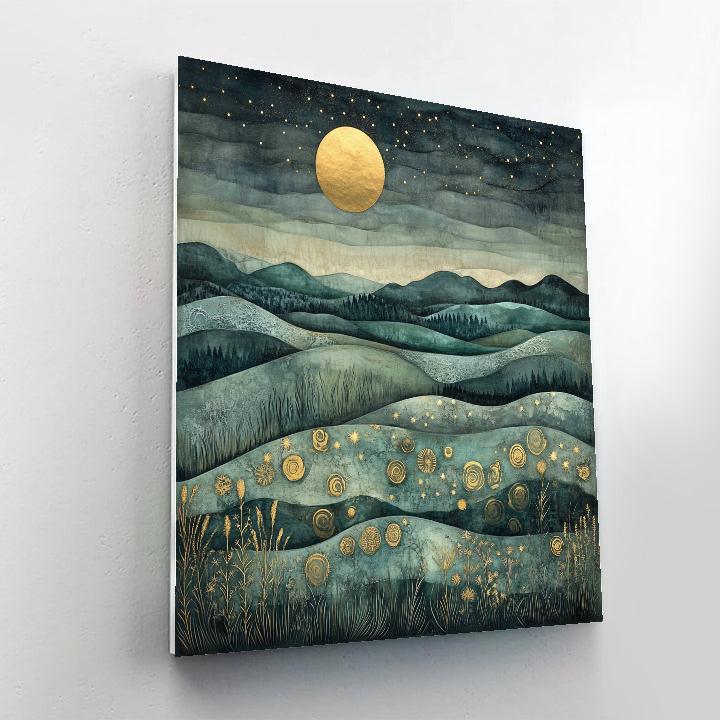 Max Ernst Inspired Moonlit Fossils Number painting