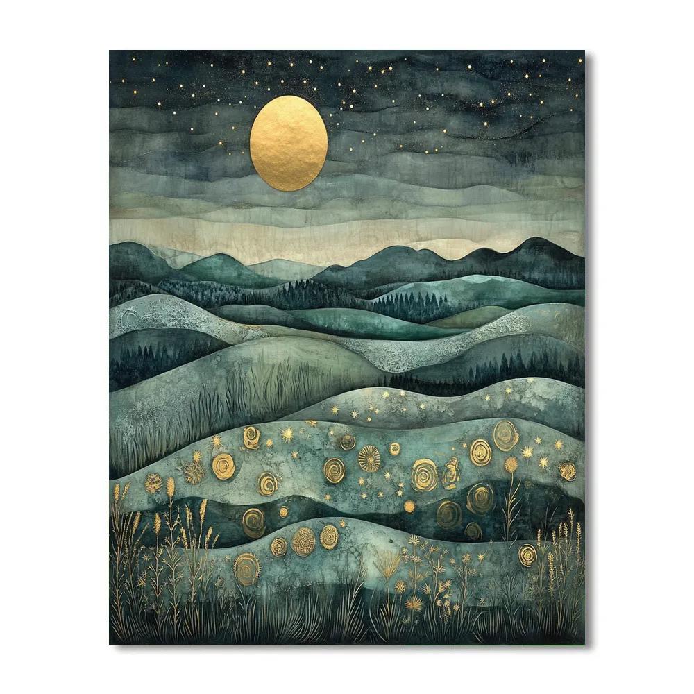 Max Ernst Inspired Moonlit Fossils Number painting