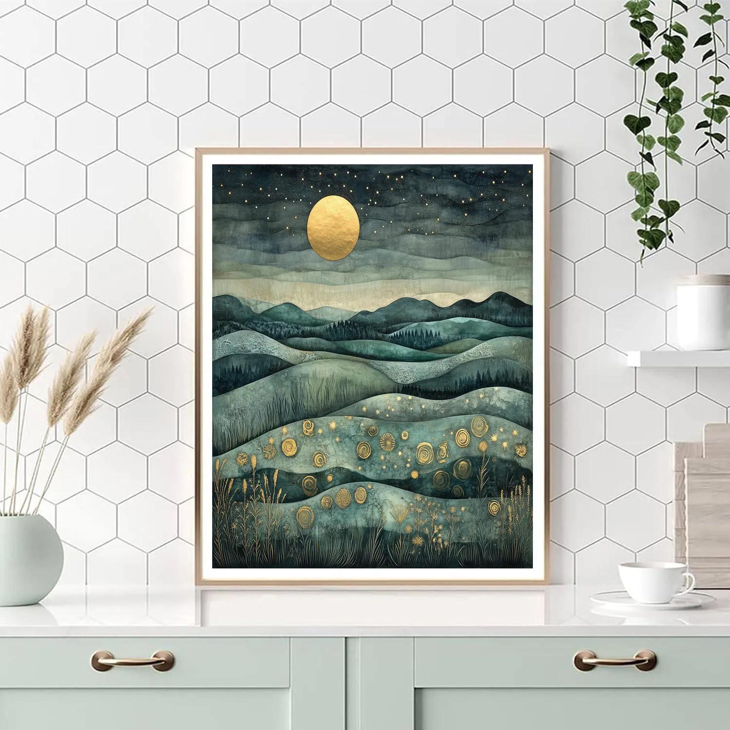 Max Ernst Inspired Moonlit Fossils Number painting