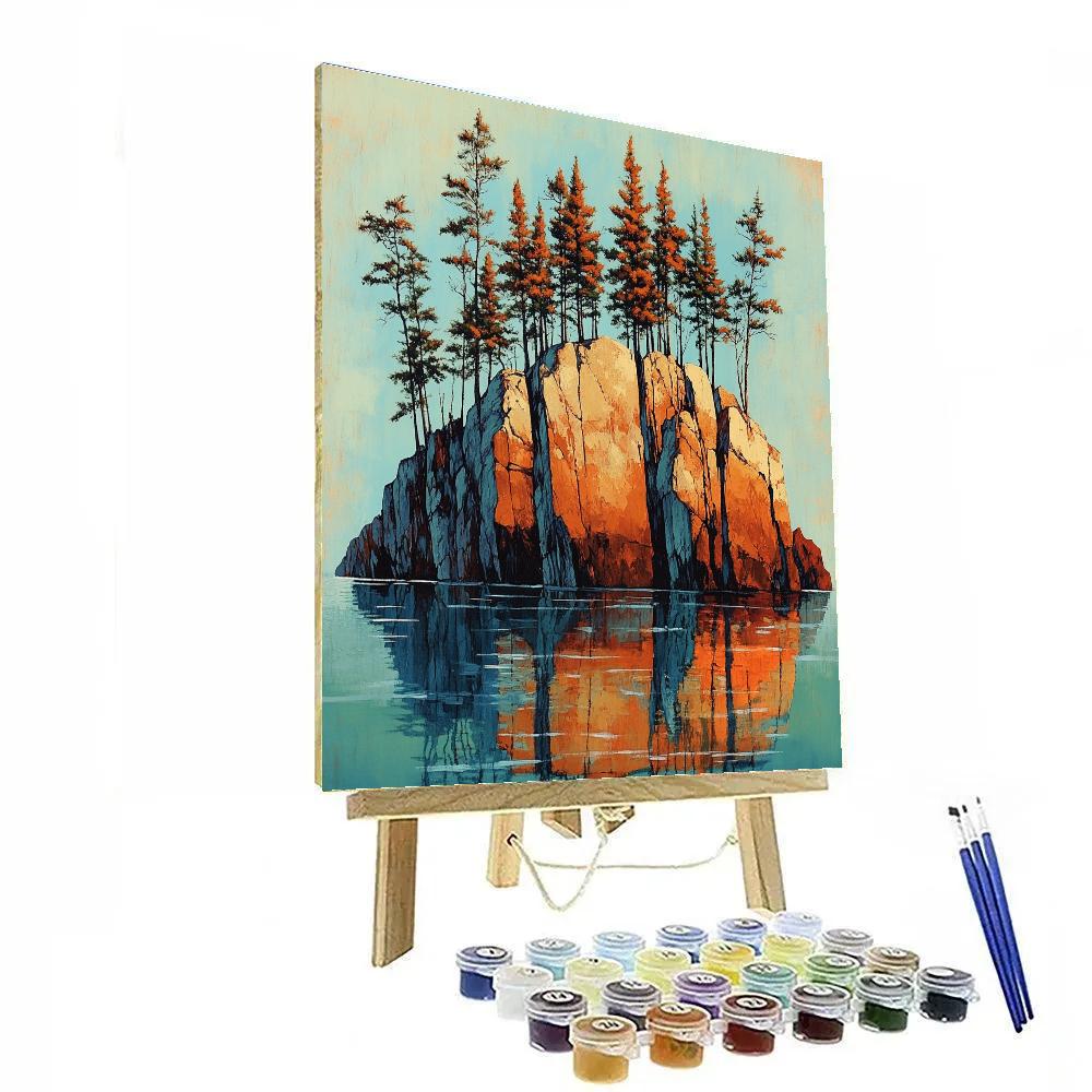 Arthur Lismer Inspired Rockbound Spruce Reflection Numbered painting kits