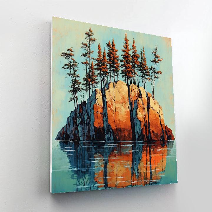 Arthur Lismer Inspired Rockbound Spruce Reflection Numbered painting kits