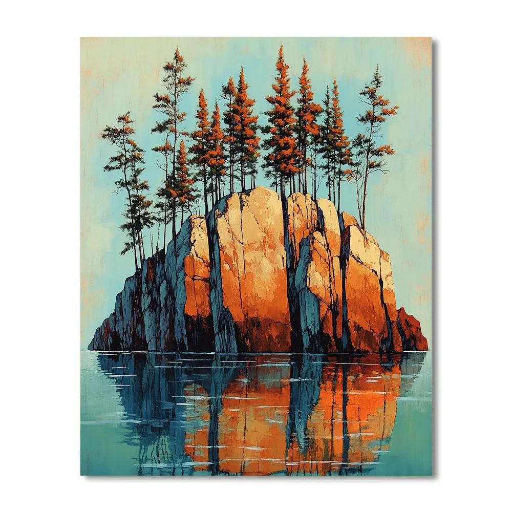 Arthur Lismer Inspired Rockbound Spruce Reflection Numbered painting kits